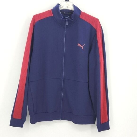 Puma Drycell Athletic Full Zip Track Jacket Mens Size XL Navy Retro Sportswear - Picture 1 of 9
